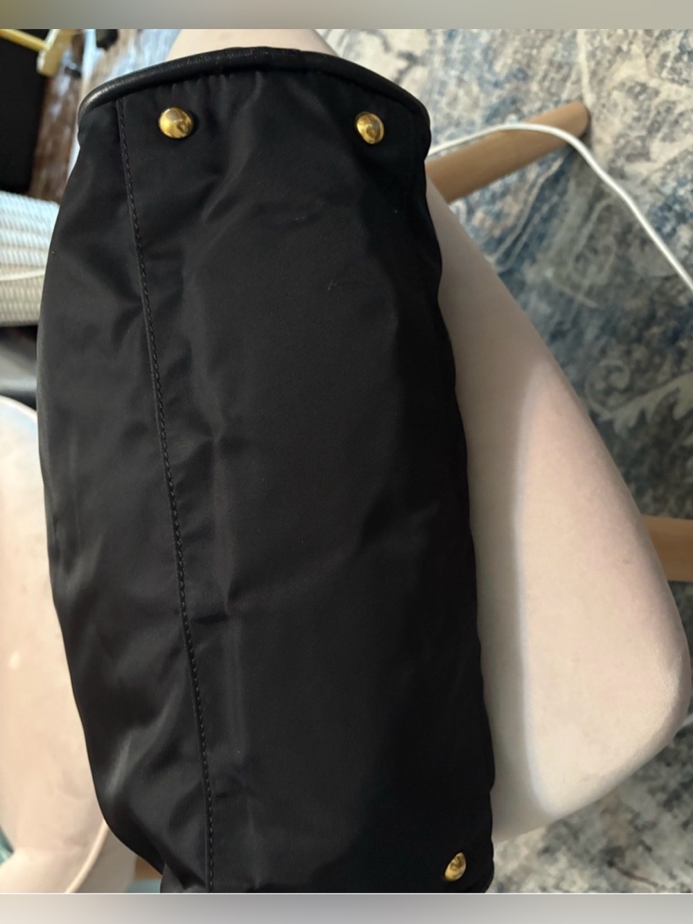 Celine vintage black nylon shoulder bag purse - Picture 5 of 10